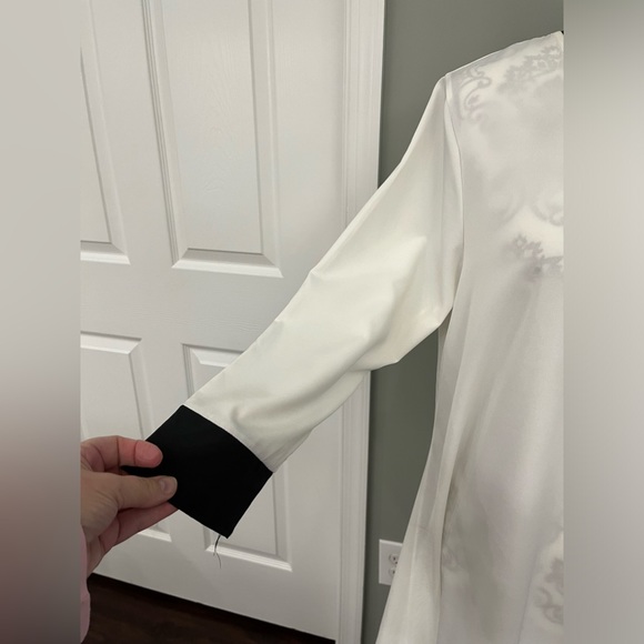 Zanzea size XL white hi lo dress with black trim - Picture 3 of 6